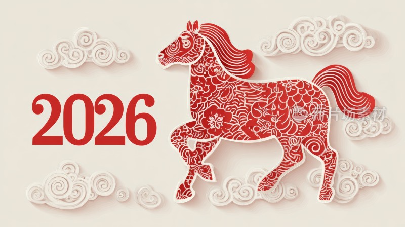 2026中国风生肖马年