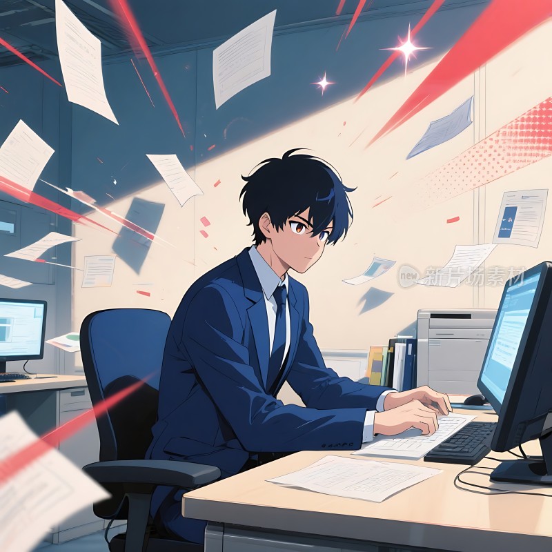 商务男士电脑办公