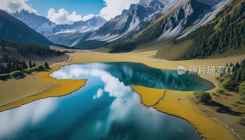 甘孜泉华滩秋色