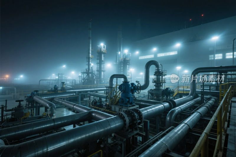工业管道夜景