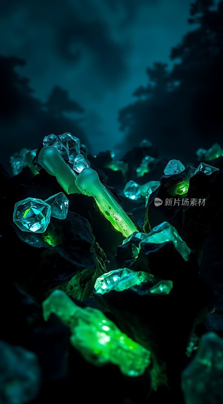 绿色宝石闪耀夜空