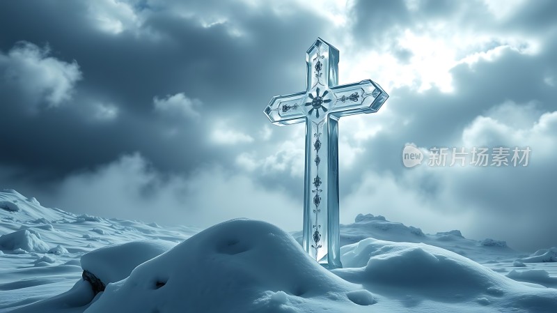 冰封十字架下的神秘雪原