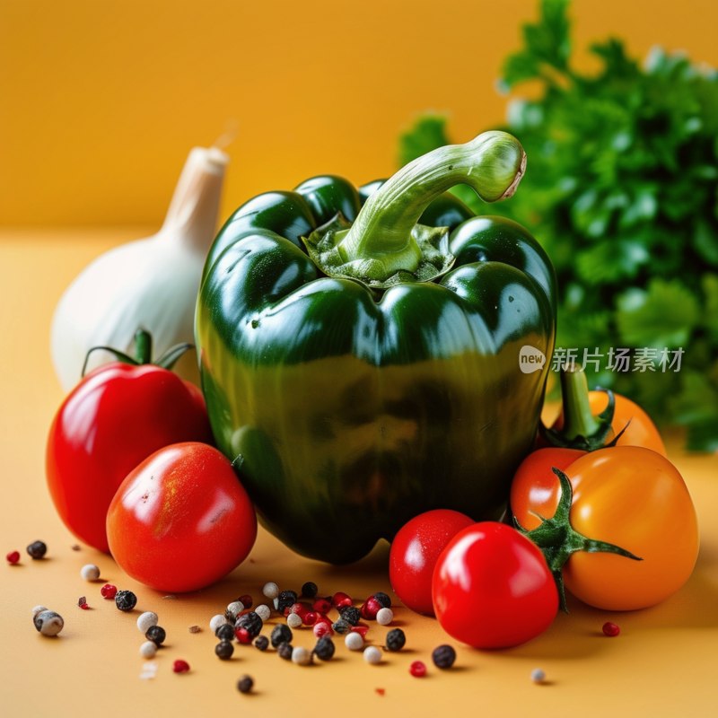 黄色灯笼椒特写