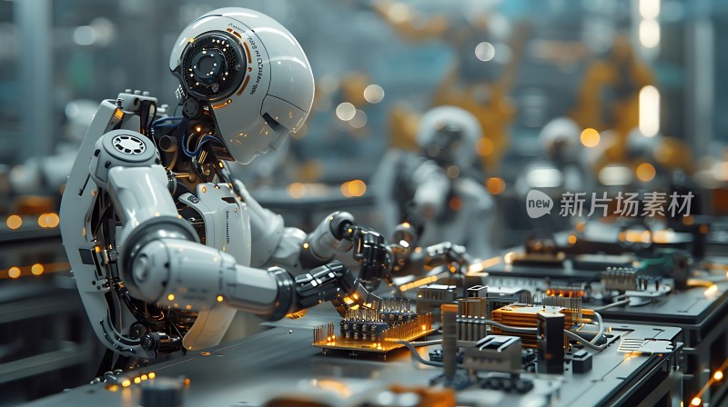 智能机器人操作电子元件