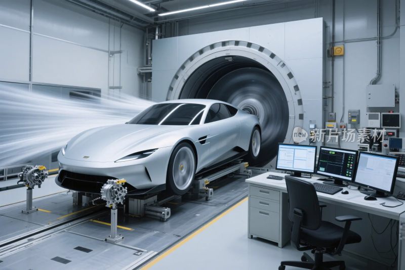 汽车风洞试验场景