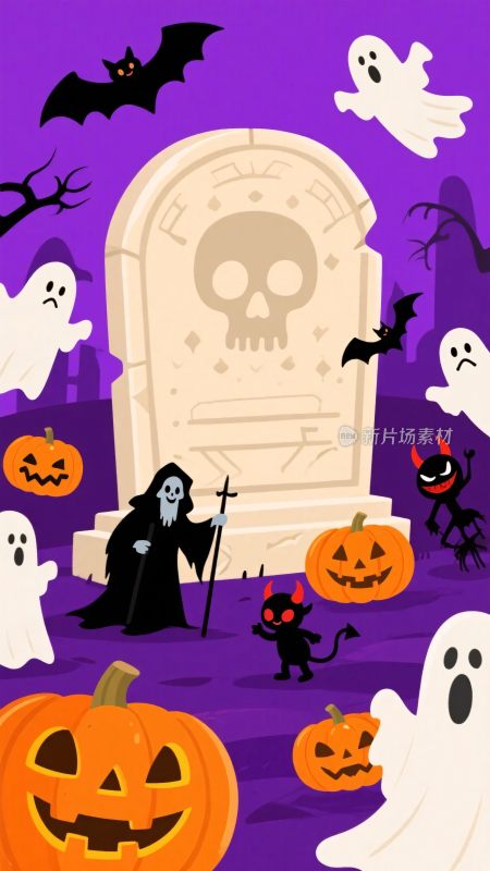 万圣节主题卡通插画