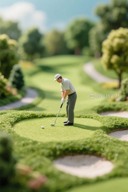 微型高尔夫模型场景