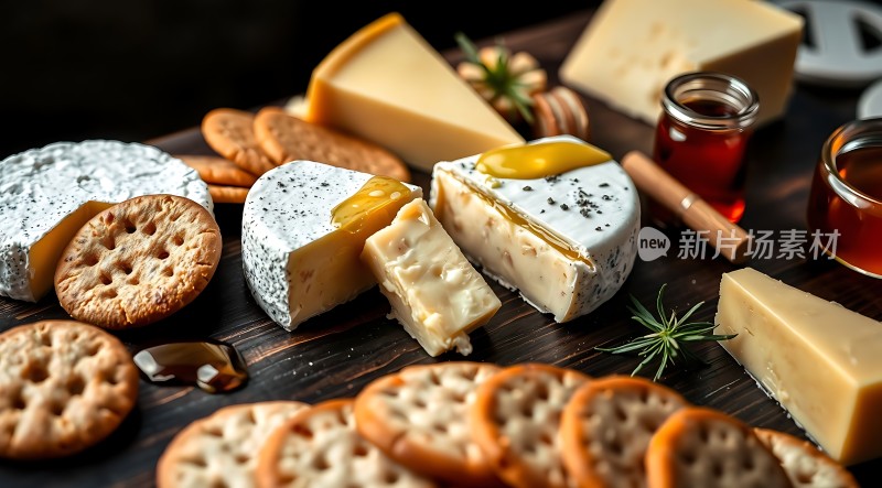 奶酪与饼干的艺术拼盘