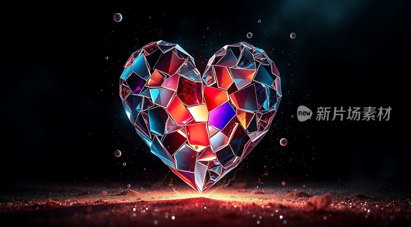 破碎的心形宝石