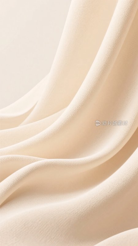 米白色丝绸布料纹理特写