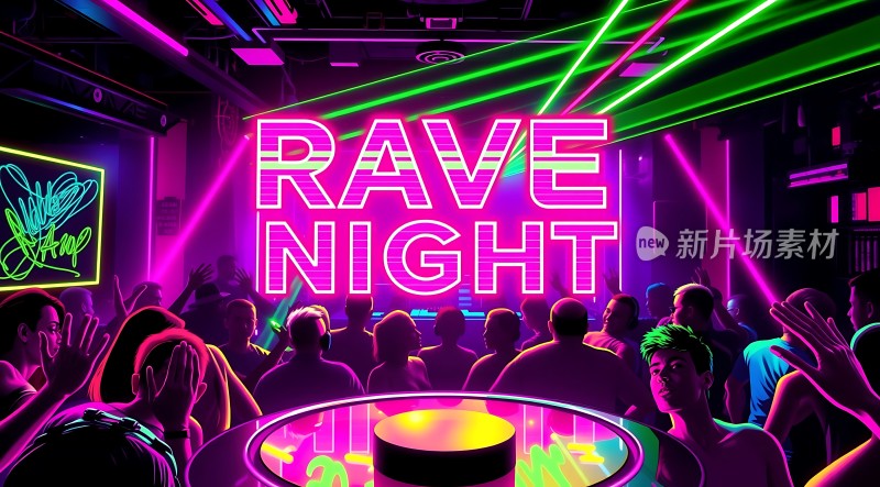 霓虹灯光下的派对狂欢之夜