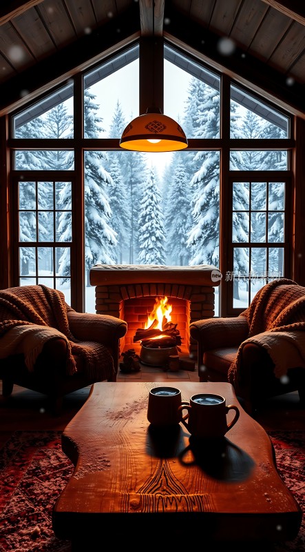 冬日暖炉旁的温馨时光