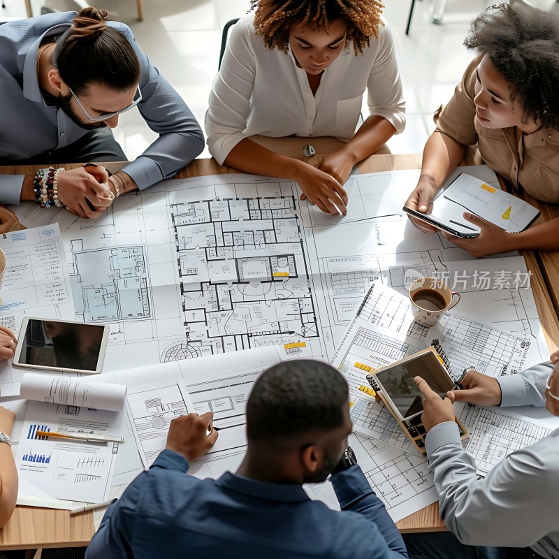 团队协作共商建筑蓝图