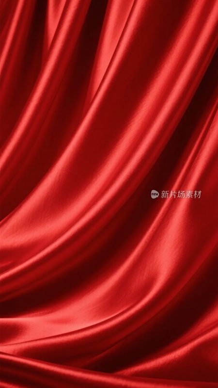 红色绸缎质感背景图