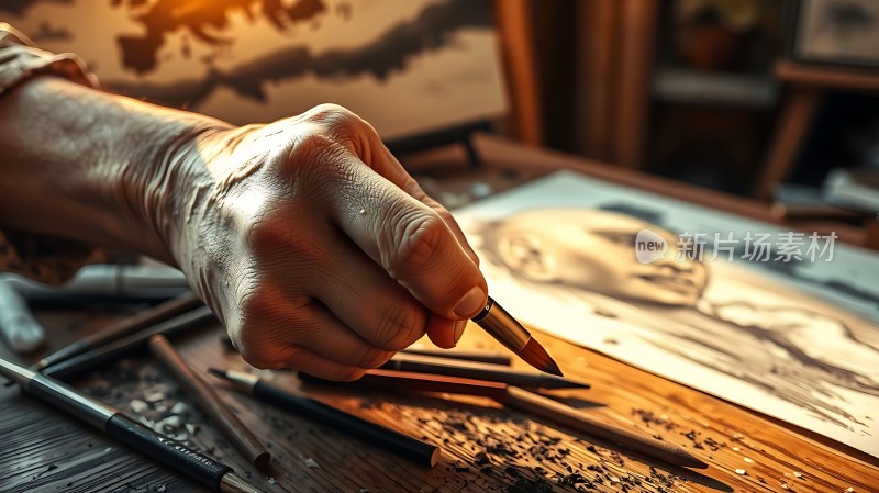 艺术家的创作瞬间