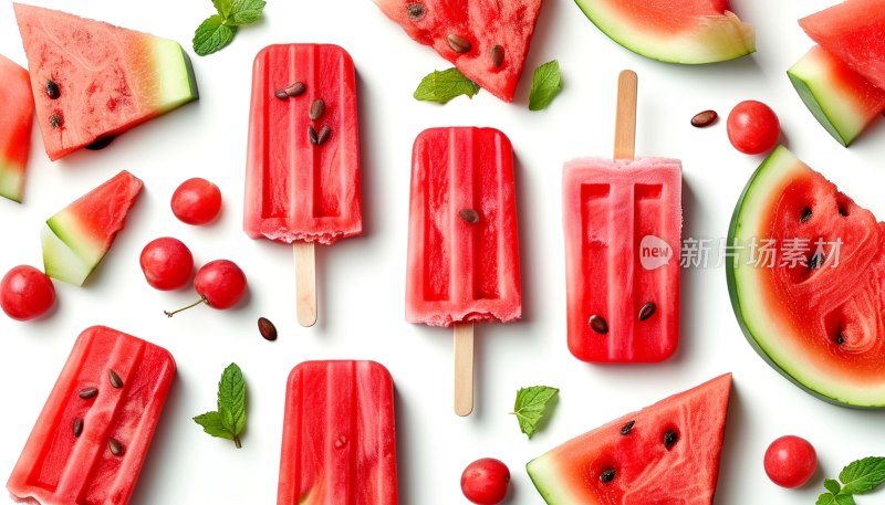 西瓜冰淇淋特写