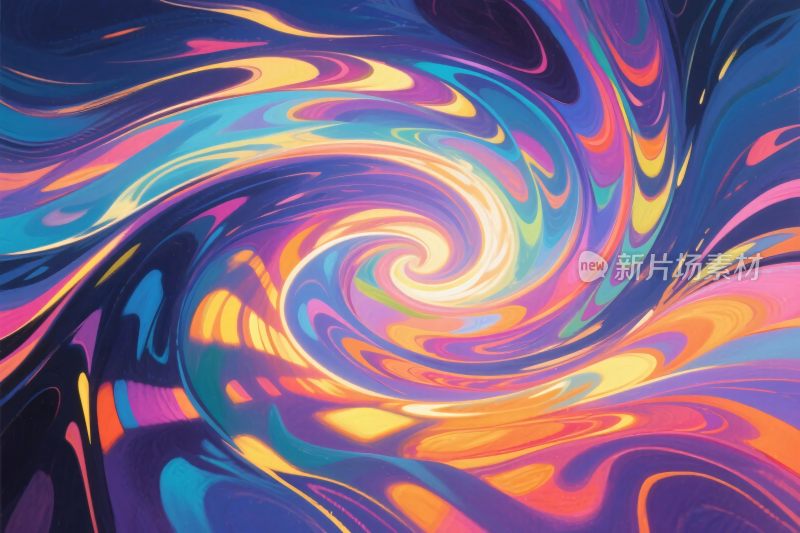 多彩漩涡艺术插画
