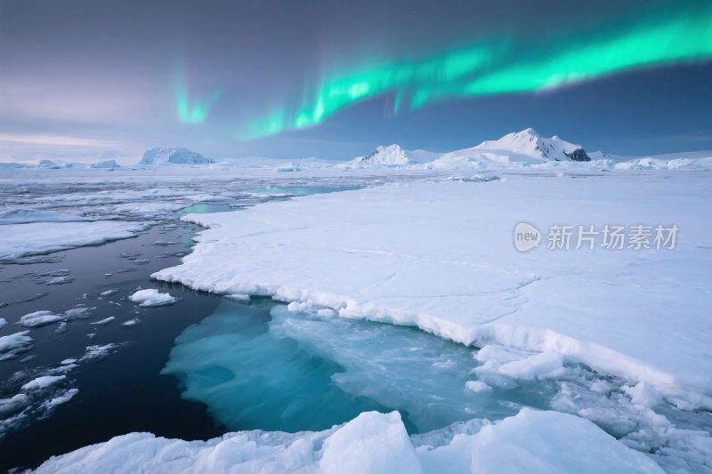 极地冰雪极光景观