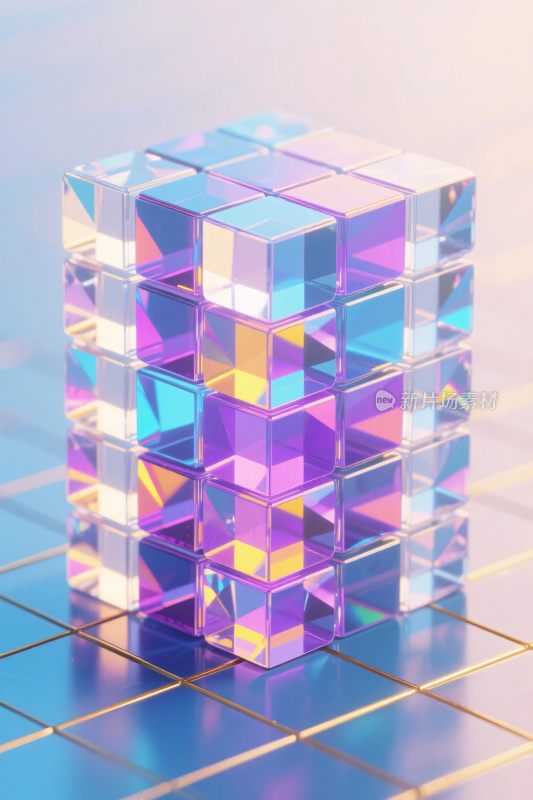 彩色透明立体方块组