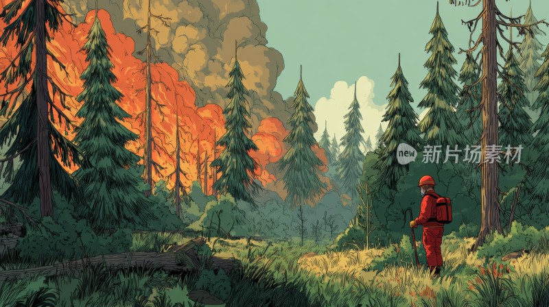 森林火灾中的守护者