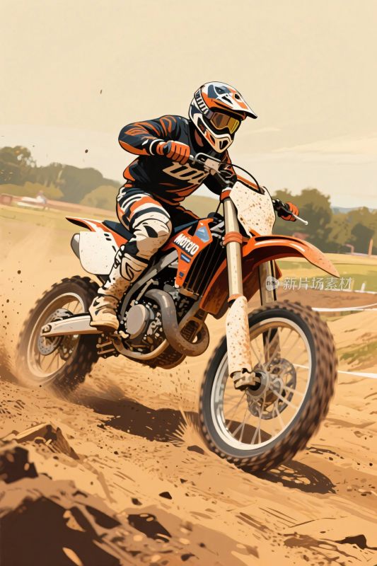越野摩托车手赛场驰骋