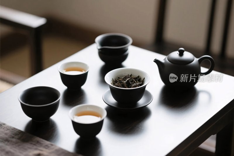 茶道茶具静物图