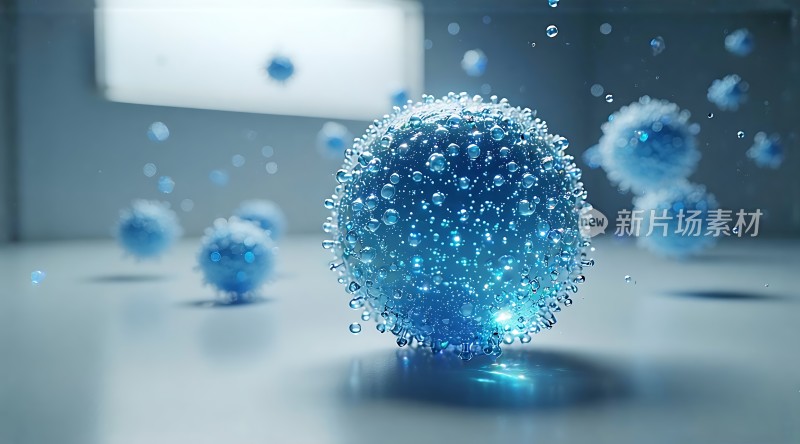 蓝色水滴球体
