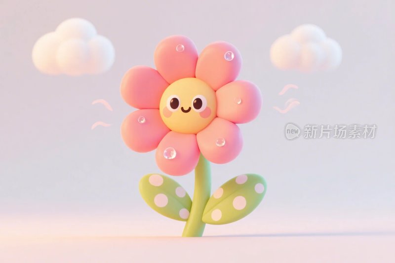 可爱花朵卡通插画