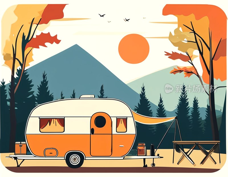 露营车旅行图