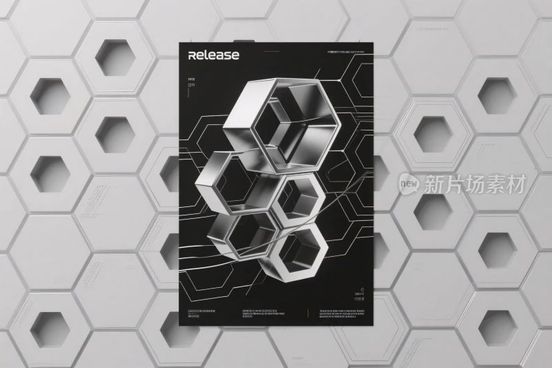 六边形立体设计海报