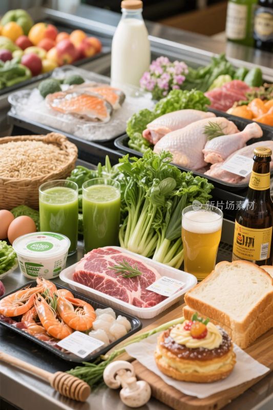 生鲜美食食材展示