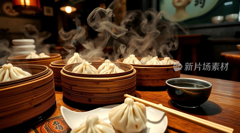 蒸笼里的美味包子