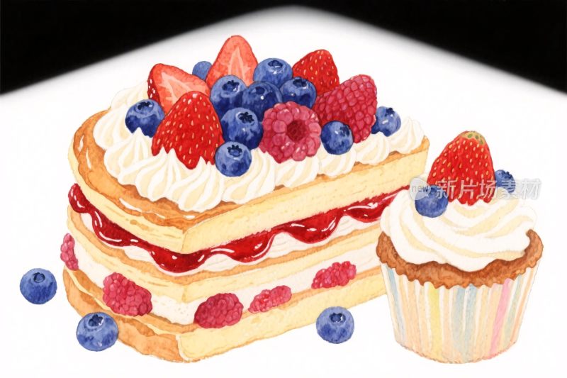 美味甜点插画