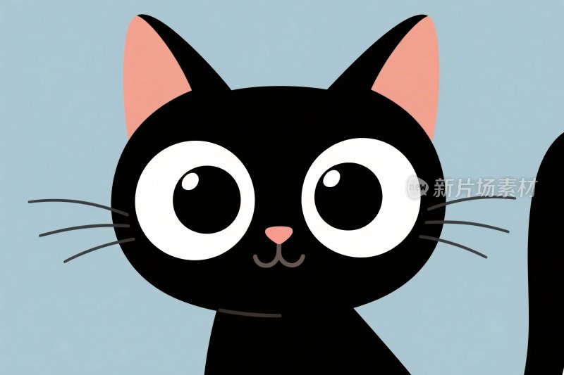 卡通黑猫插画