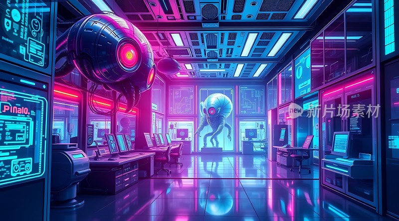 未来科技实验室外星生物与机械装置
