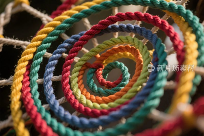 彩色绳结螺旋艺术