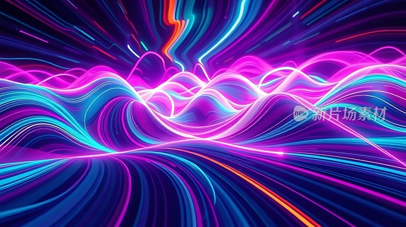 霓虹幻境色彩交织的光影世界