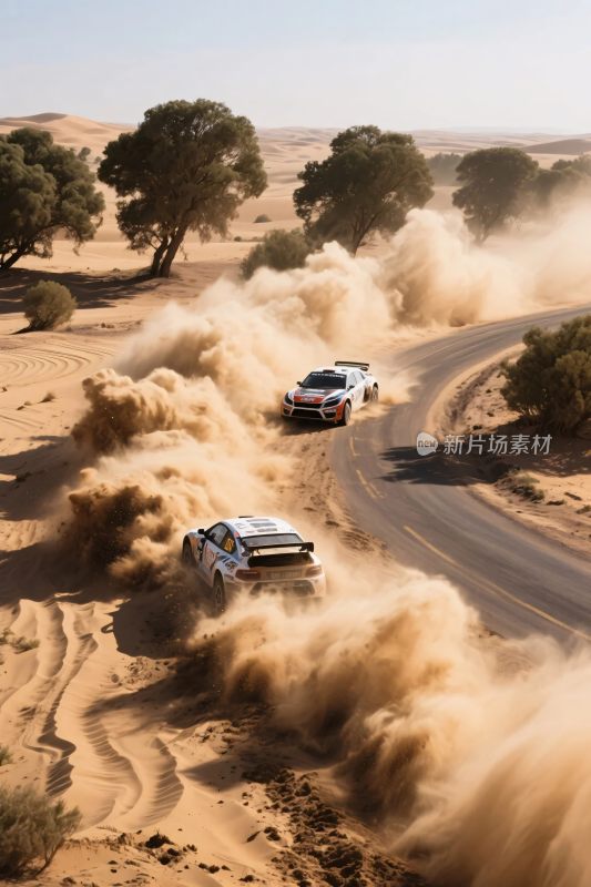 沙漠越野车扬尘赛道