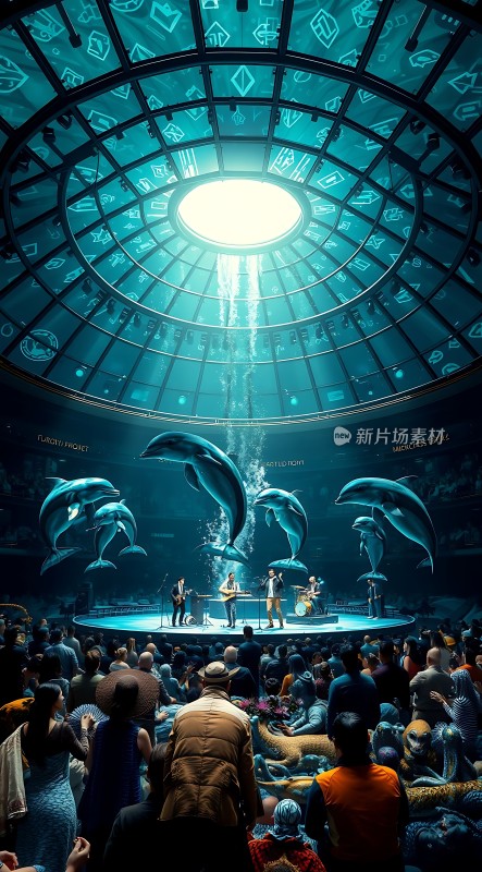 海豚与乐队共演音乐会