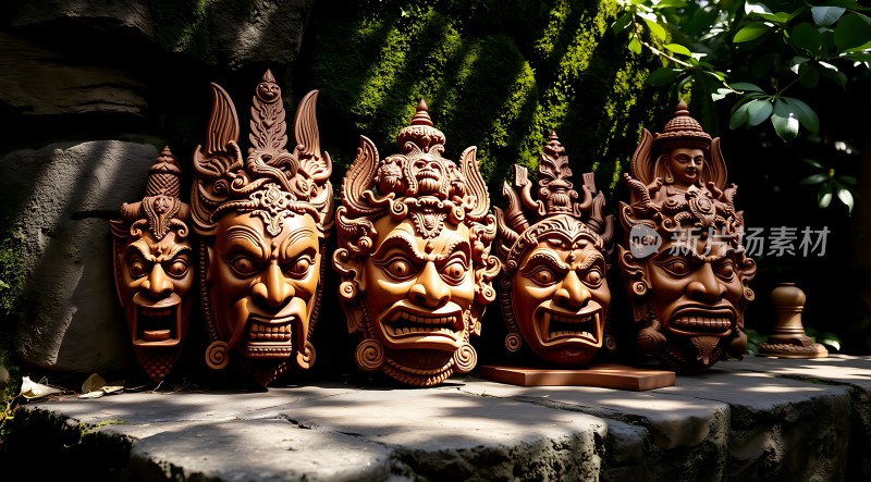 神兽面具艺术展示