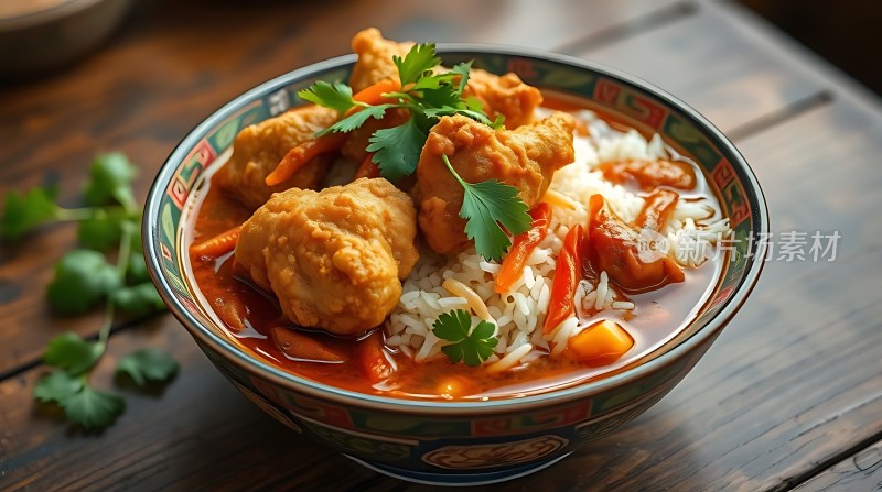 香辣鸡腿盖浇饭