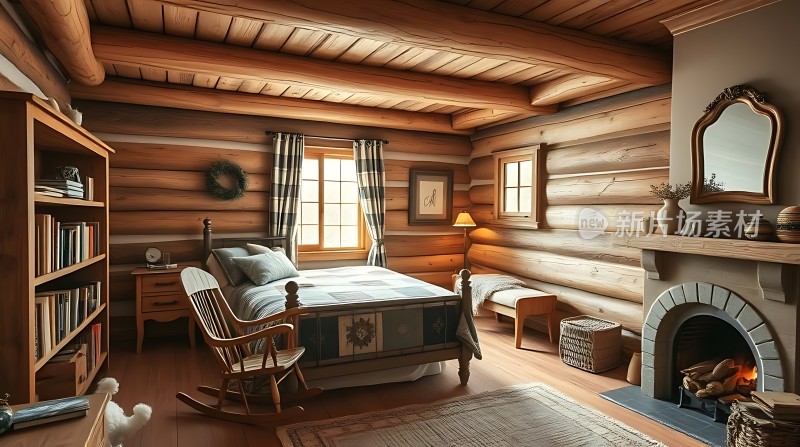 温馨木屋卧室舒适生活空间