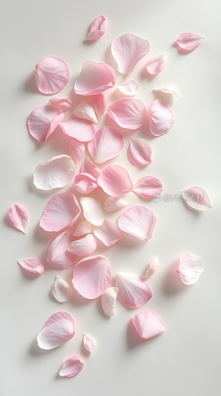粉色花瓣飘落