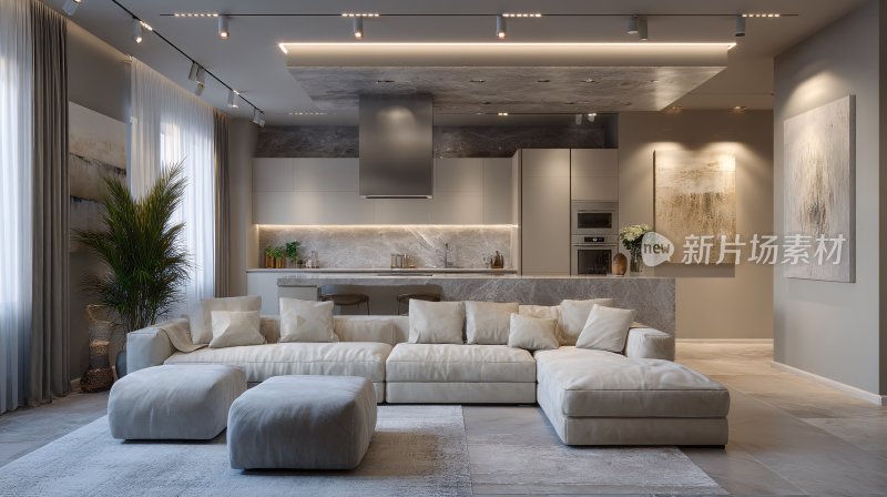 现代简约风客厅室内设计图