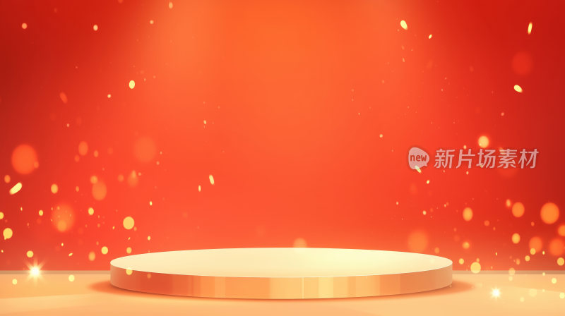聚光灯下的橙色舞台背景