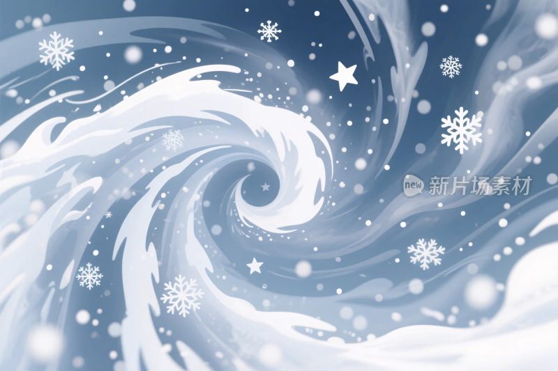 冬季漩涡雪花插画