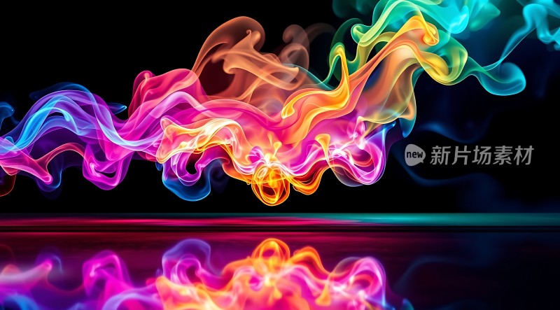 彩色烟雾流动艺术