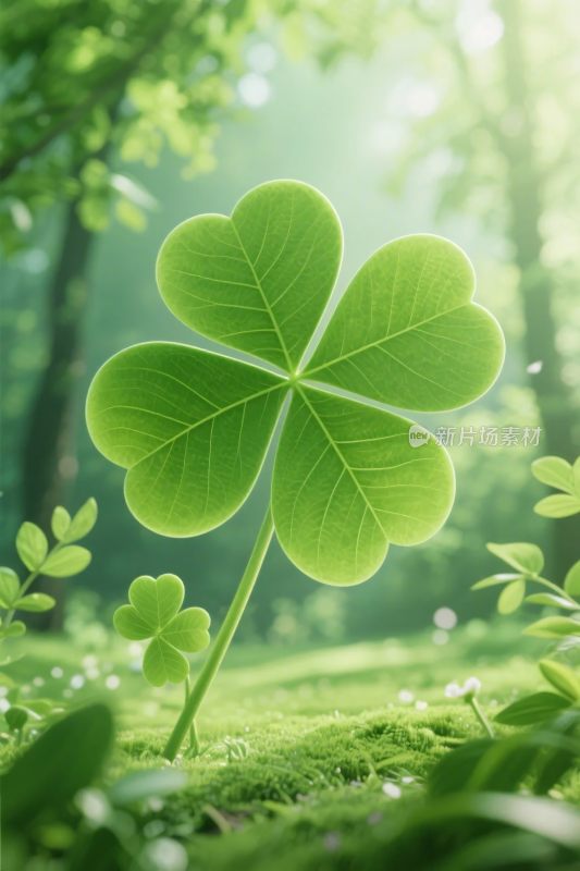 四叶草森林插画