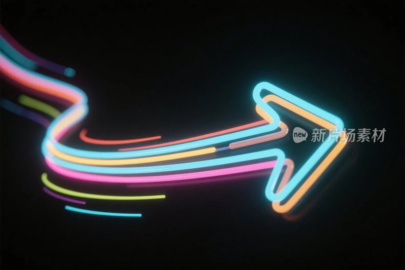 霓虹箭头动态插画