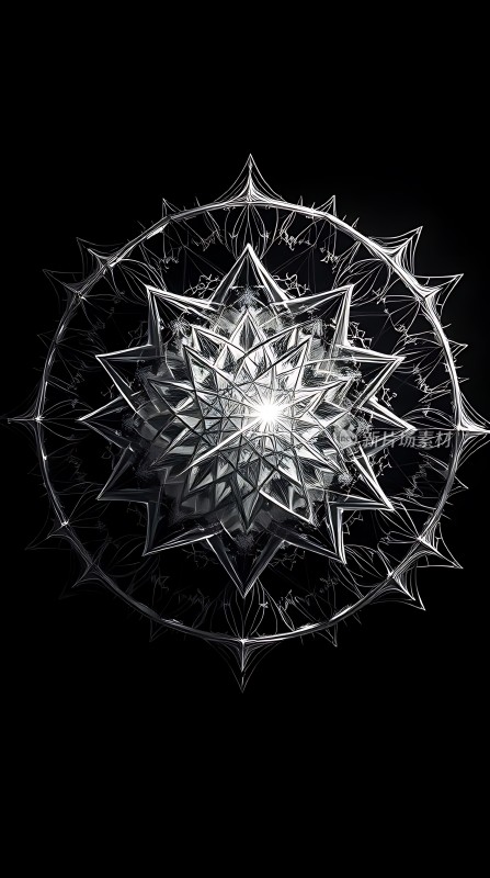 银色星芒几何图案